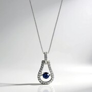 Collana in oro con Zaffiro Ceylon Blu