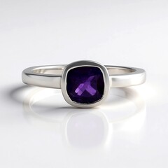 Anello in argento con Ametista Zambiana