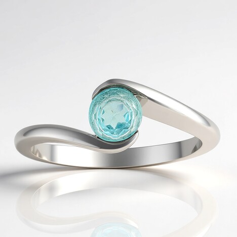 Bague en argent et Apatite bleue