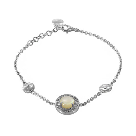 Abalone-Muschel-Silberarmband