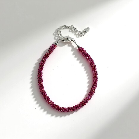 Bracciale in argento con Granato Magenta