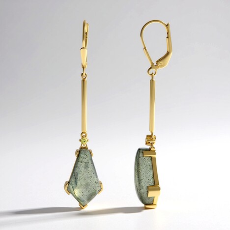 Orecchini in argento con Labradorite Dorata Maniry (KM by Juwelo)