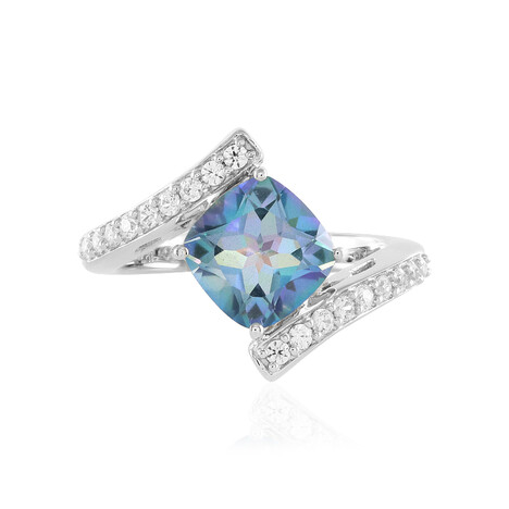 Anillo en plata con Cuarzo océano