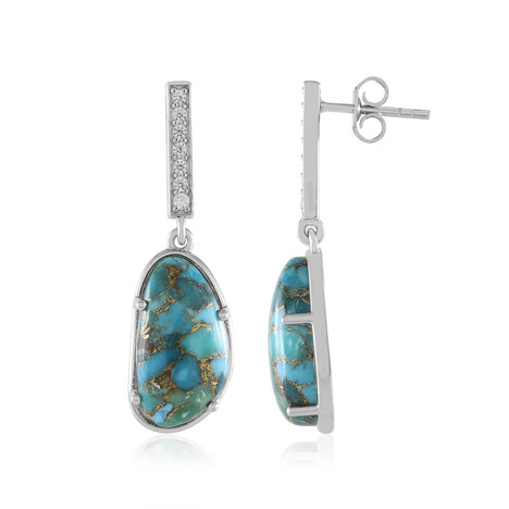 Zilveren oorbellen met Blauwe Koper Turkooisen (Faszination Türkis)