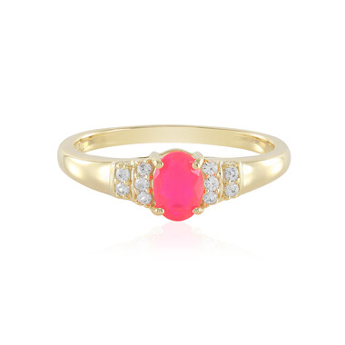 Anello in argento con Opale Rosa dell'Etiopia