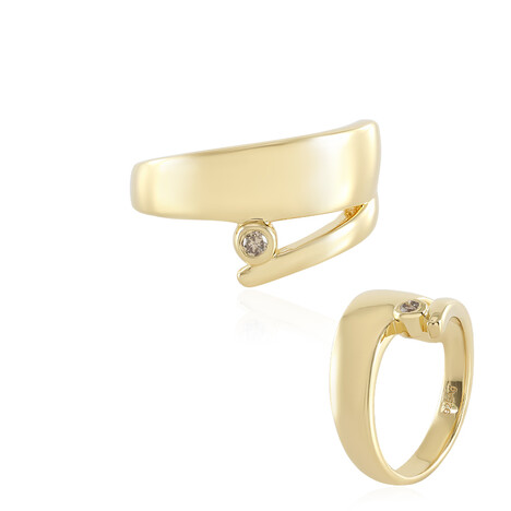 I2 Schokoladen-Brillant-Silberring