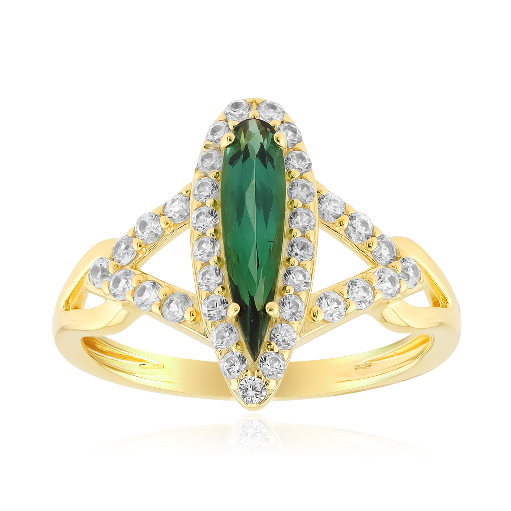 Indigolite Gold Vermeil Ring, Brazil 0.56 ct