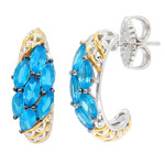 Neon Blue Apatite Silver Earrings (Gems en Vogue)