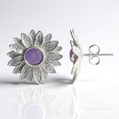 Orecchini in argento con Giada Lavanda