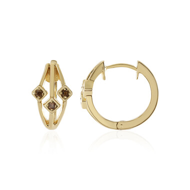 Orecchini in argento con Diamante Cioccolato I3