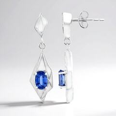 Orecchini in argento con Cianite del Nepal