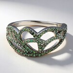 Anello placcato in platino con Diamante Fancy