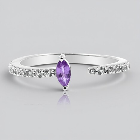 Anello in argento con Zaffiro Ceylon Porpora (non riscaldato)
