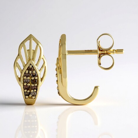 Orecchini in oro con Diamante Champagne I2 (Ornaments by de Melo)