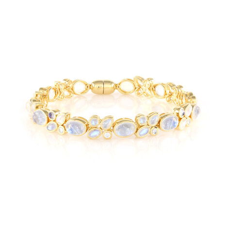 Bracelet en argent et Pierre de lune bleue (KM by Juwelo)