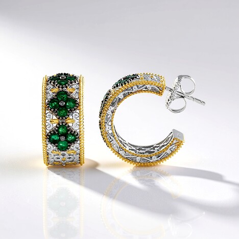 Orecchini in argento con Smeraldo Zambia (Gems en Vogue)