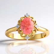 Sweet Home-Rhodochrosit-Goldring