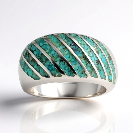 Anello in argento con Turchese Kingman Mohave Blu (Jones Lee)