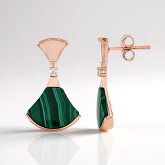 Orecchini in argento con Malachite (Adela Silber)