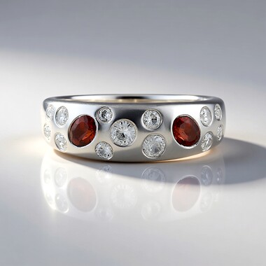 Bague en argent et Grenat d'Inde