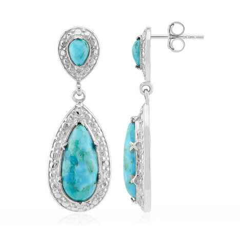 Kingman Blue Mojave Turquoise Silver Earrings (Faszination Türkis)