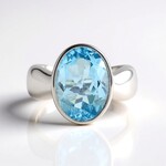 Anello in argento con Topazio Blu Cielo