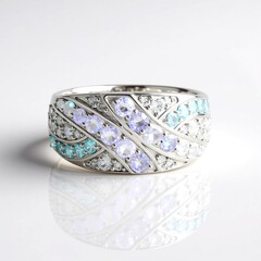 Anello in argento con Pietra di Luna Blu