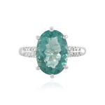 Green Fluorite Silver Ring