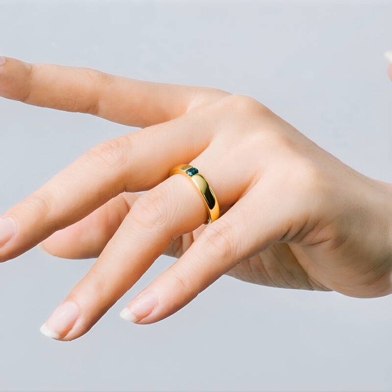 Blauer I2 Brillant-Goldring