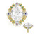 Zilveren ring met een witte kwarts (Gems en Vogue)