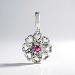 Ciondolo in argento con Tormalina Rosa Nigeriana