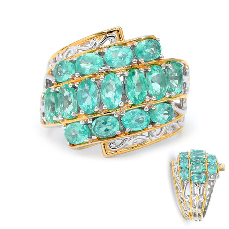 Zilveren ring met Groene fluor apatieten (Gems en Vogue)