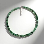 Collana in argento con Quarzo Verde Fragola