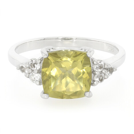 Bague en argent et Quartz olive