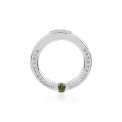 Zilveren hanger met een Groene Ceylon Zirkoon