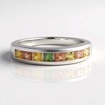Anello in argento con Zaffiro Fancy