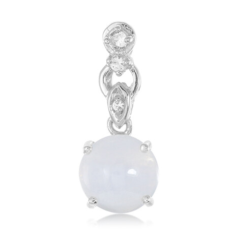 Colgante en plata con Ágata de lazo azul