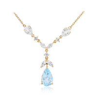 Himmelblauer Topas-Silbercollier