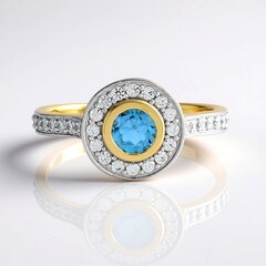 Anello in argento con Topazio Blu Svizzero