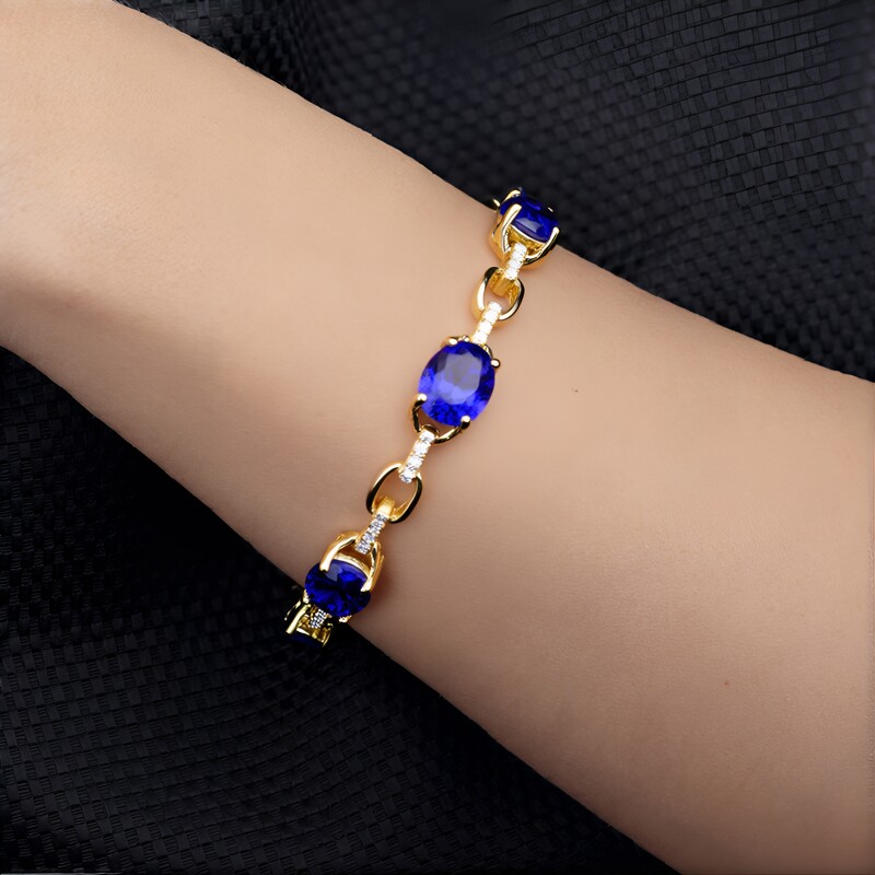 Gouden armband met AAA tanzanieten (CIRARI)