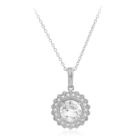 Collar en plata con Topacio blanco