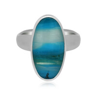 Blauer Atacama-Opal-Silberring