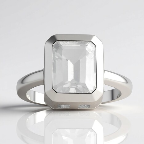 Anello in argento con Topazio Bianco (MONOSONO COLLECTION)
