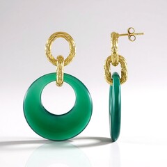 Orecchini in argento con Onice Verde