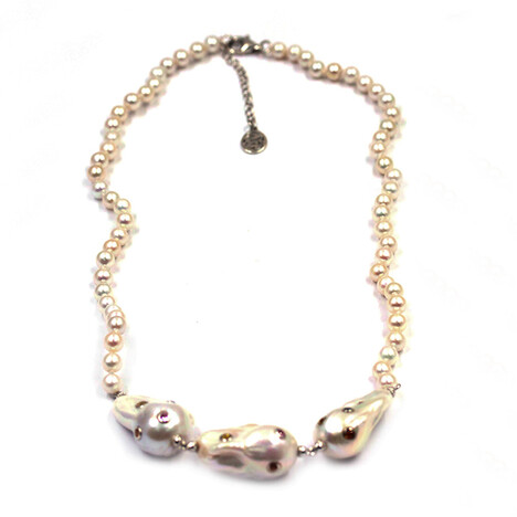 Freshwater pearl Silver Necklace (Dallas Prince Designs)