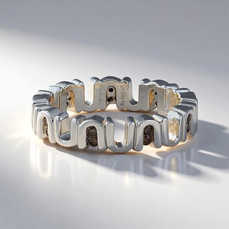 Bague en argent et Diamant champagne I3 (de Melo Essence)