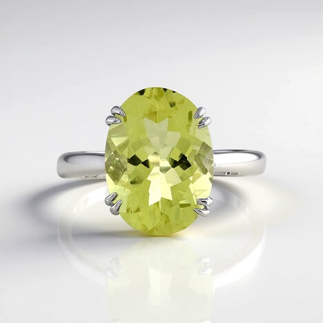 Anello in argento con Quarzo Limone
