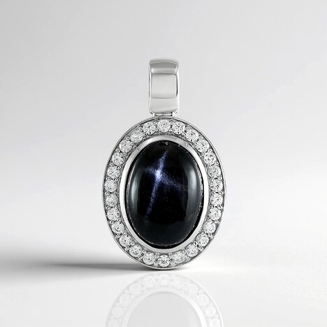 Ciondolo in argento con Diopside Stellato d'India
