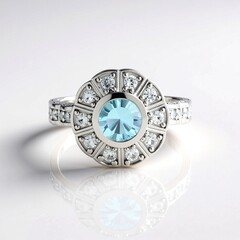Anello in argento con Topazio Blu Cielo