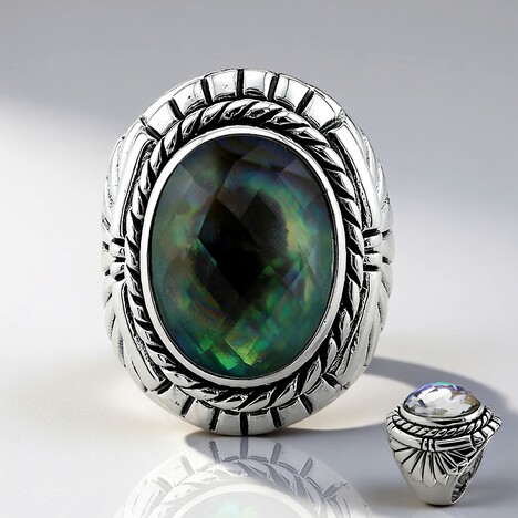 Anello in argento con Quarzo Bianco (Art of Nature)